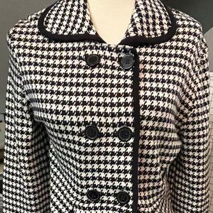 Houndstooth double breasted jacket/sweater M
